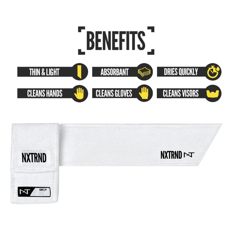 NXT NXTRND Nxtrnd Streamer Football Towel  Thin Sports Towel  Dries Hands & Football Accessories (White) - Image 3